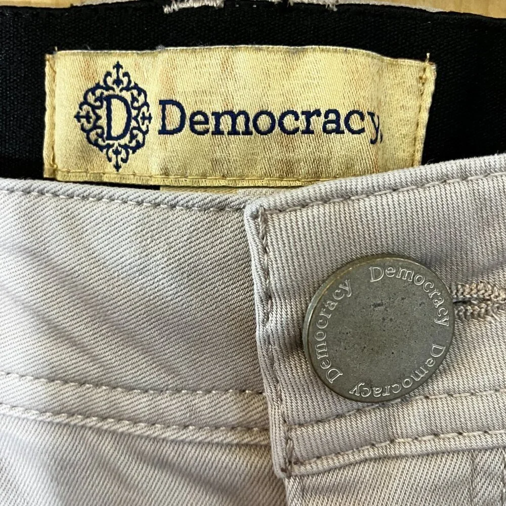 Democracy Womens Ab Solution Technology High Rise Denim Jeans Sz 14 Beige AN EXC